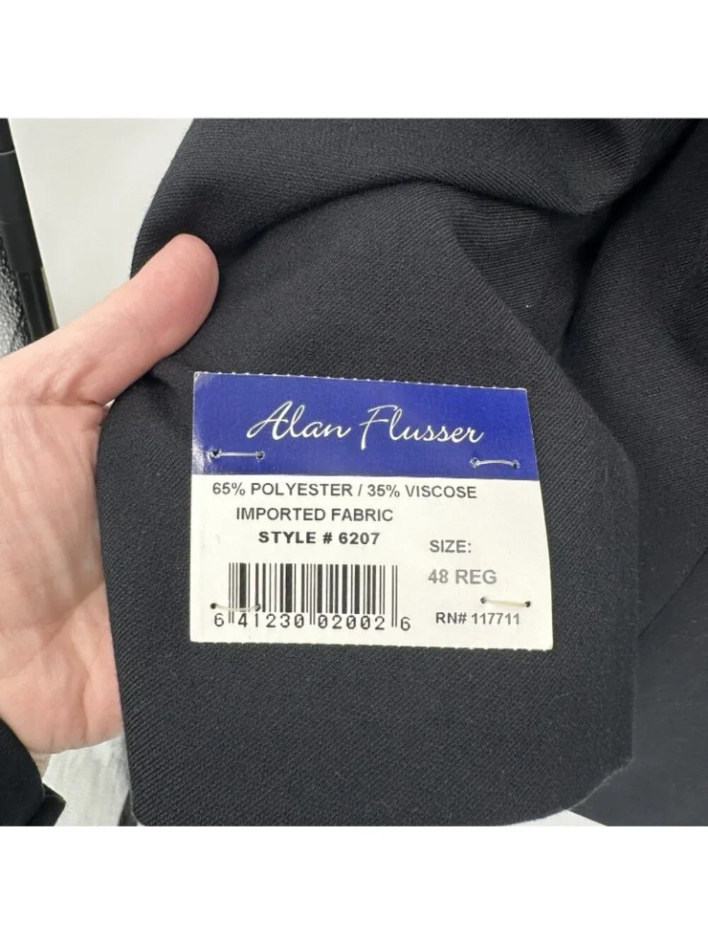 NEW ALAN FLUSSER black blazer 48R silver crest buttons executive sport coat